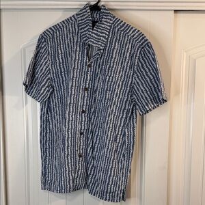 J. Crew Factory Navy and White Casual Button Down Shirt